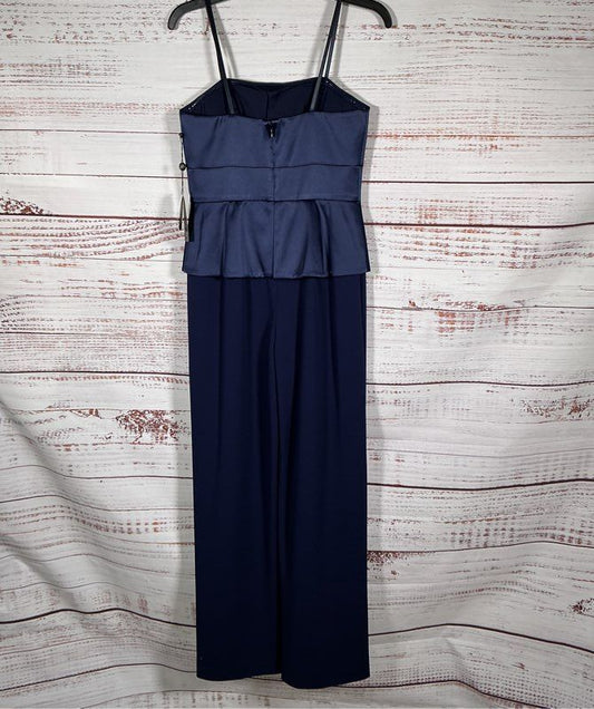 NWT Adrianna Papell Light Navy Strapless Jumpsuit Size 4 Retail $199
