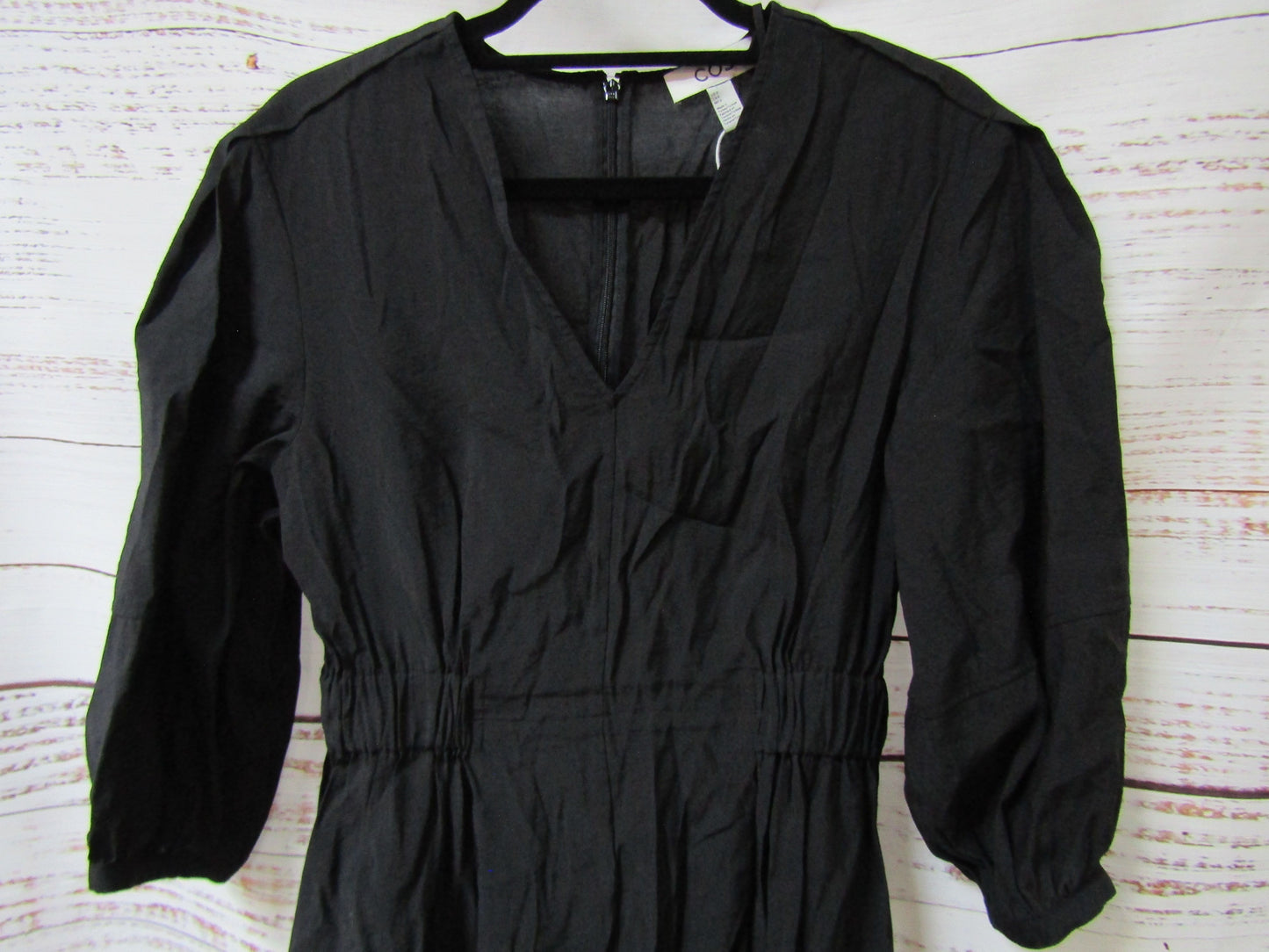 COS Voluminous Women's Black Long Sleeve V-Neck Dress Size 6