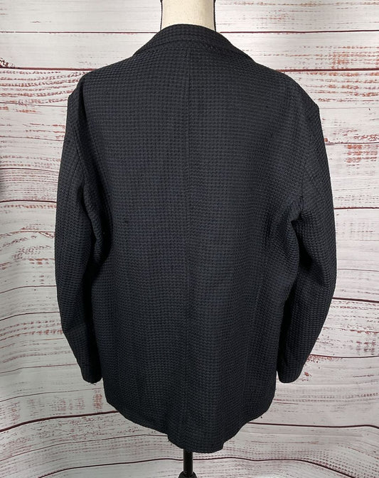 Armani Collezioni Waffle Knit Blazer Black 48 US 58 ITA