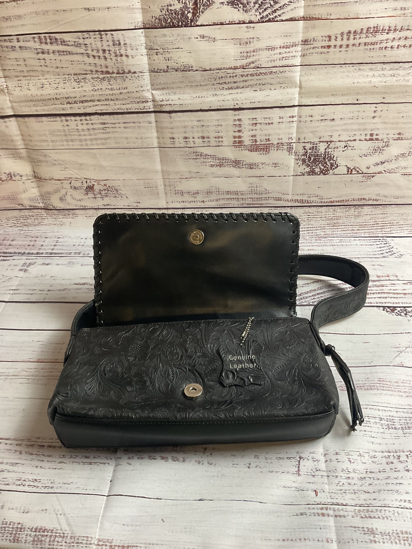 Minnetonka Black Leather Handbag Purse