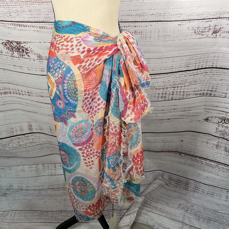 NWT SPELL X KYLIE CALDWELL Evelyn travel Scarf- Bay Blue- SZ OS (77" x 56")