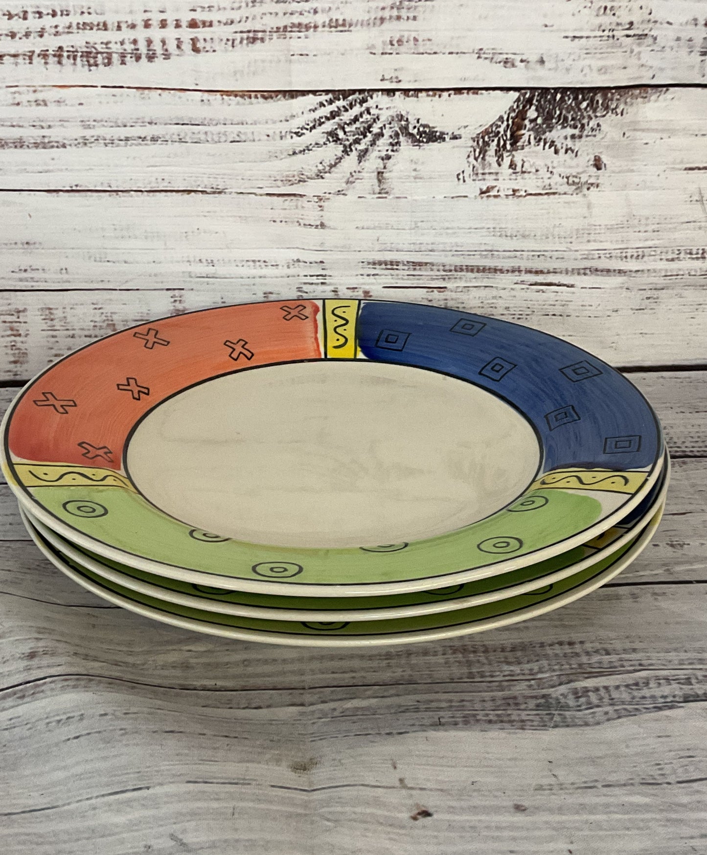 Sargo Hand Painted Multi Pattern Dinnerware Set Multicolor