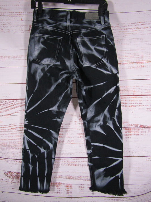 Carmar Women's Black Tie Dye Denim Boyfriend Jeans Size 27 Made in Los Angles
