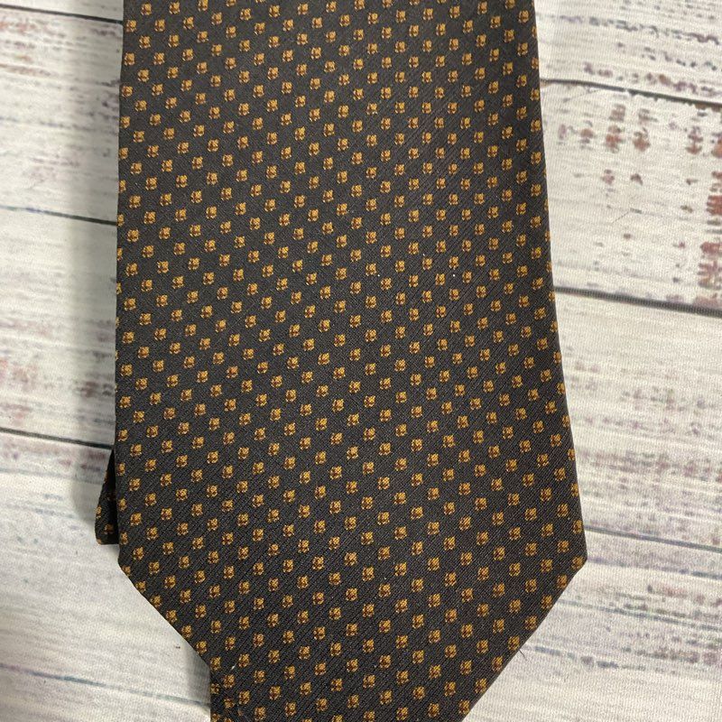 Lot of 3 Vintage Giorgio Armani Brown Geometric Patterned 100% Silk Tie 57 in.