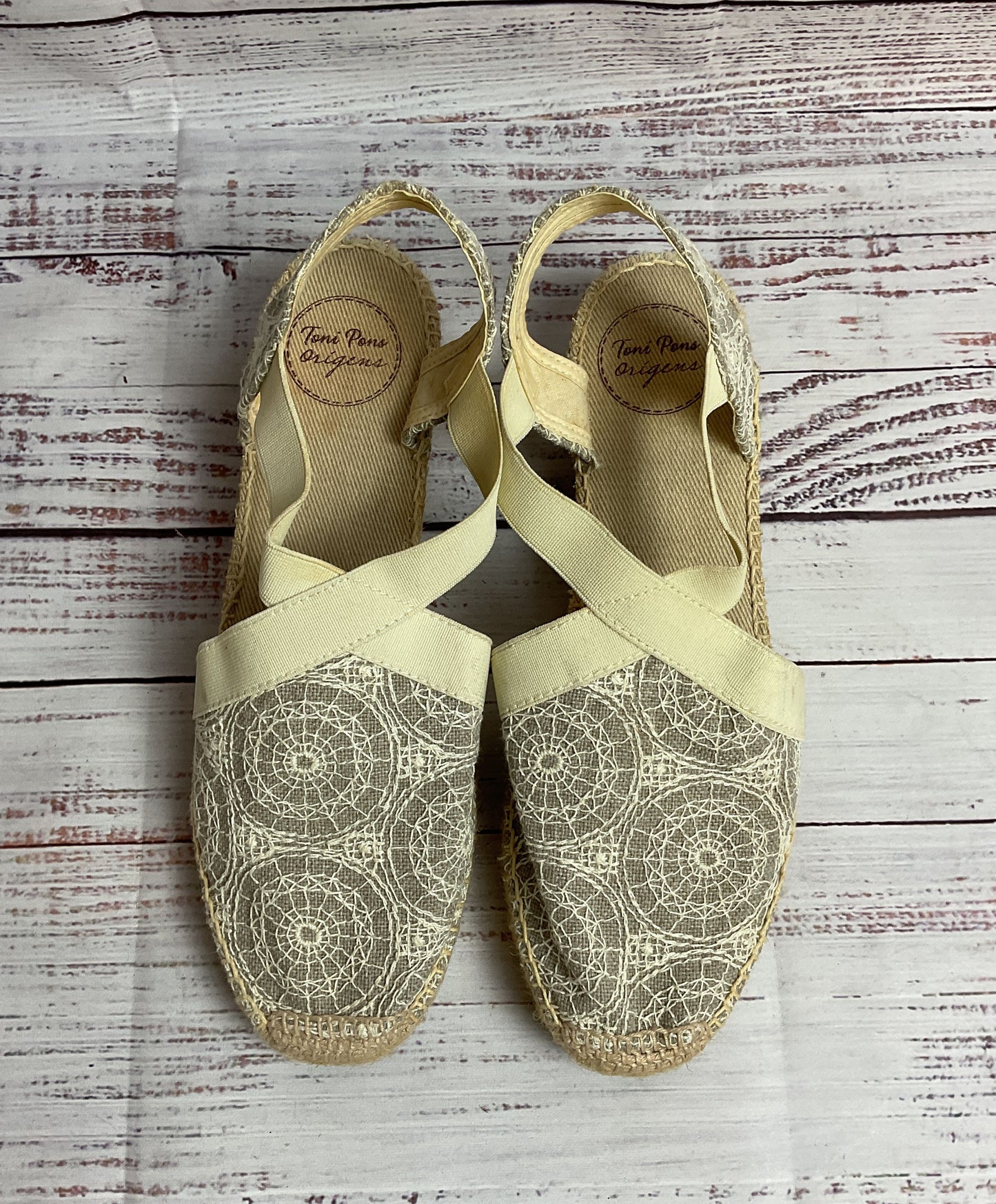Toni Pons Espadrilles Cream Lace Slingback Casual Shoe Women 39