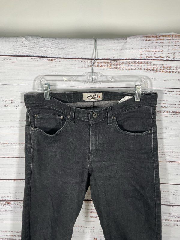 Men's Naked & Famous Weird Guy Selvedge Jeans Black Size 32