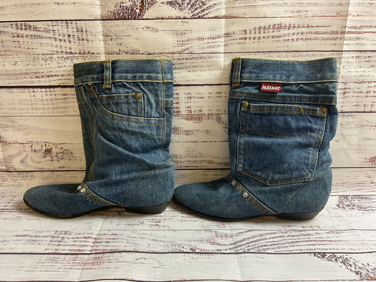 Matake Blue Denim Ankle Boot Shoes Women 7.5