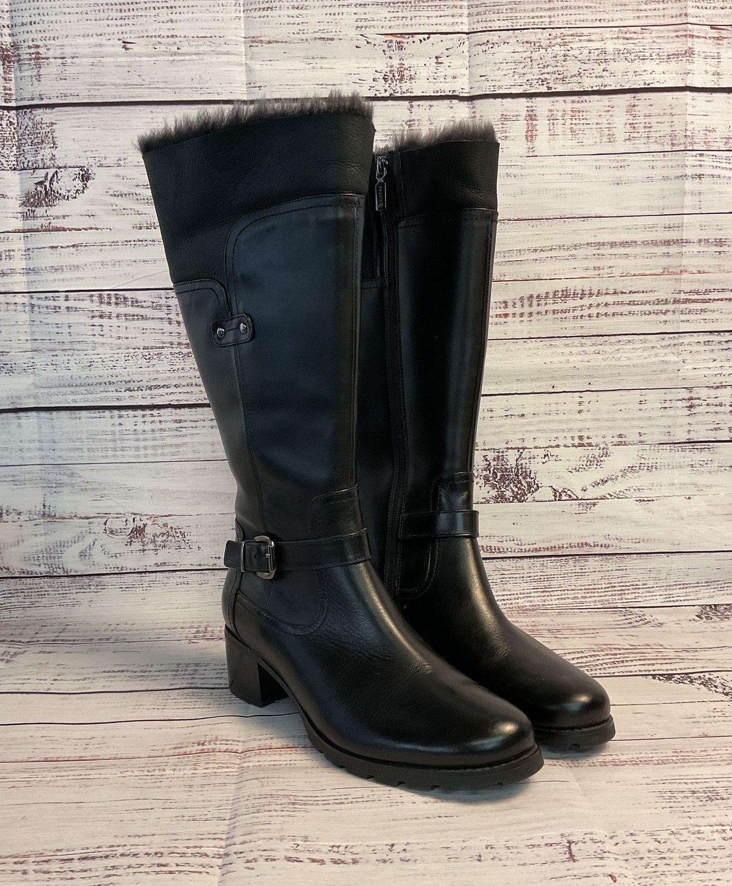 Trendy Blondo Canada Black Leather Flavia Buckle Boot in Sold Out Women's Size 8