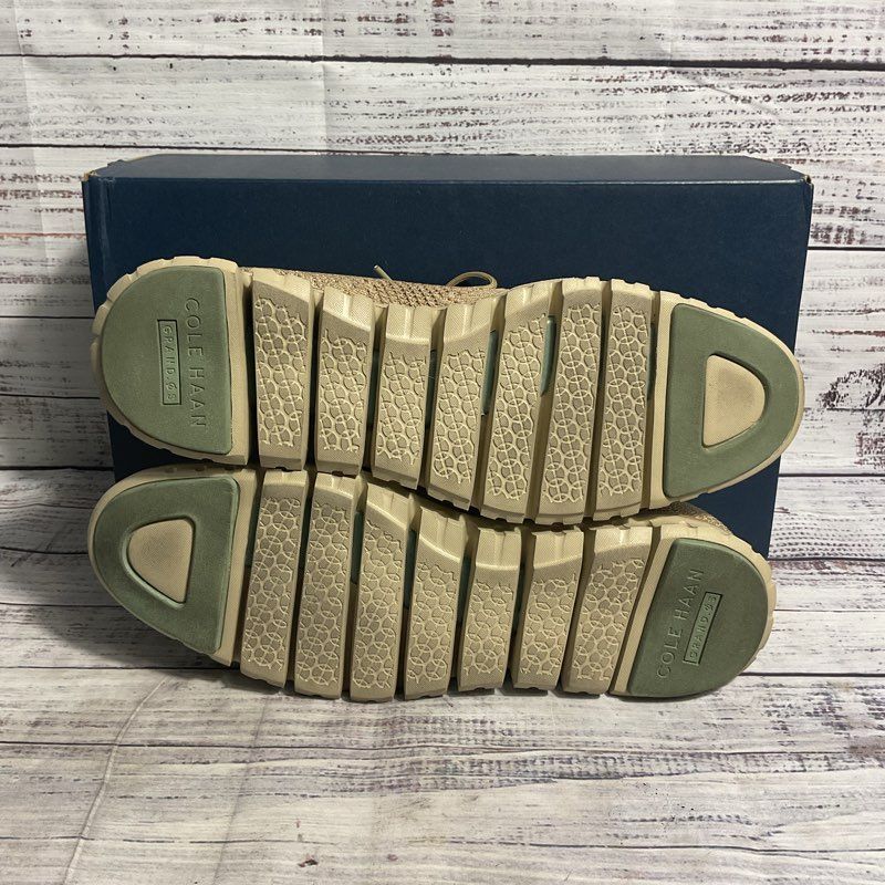 Cole Haan Zerogrand Stitchlite Oat Beige Knit Wingtip Oxford Casual Shoe Men 10