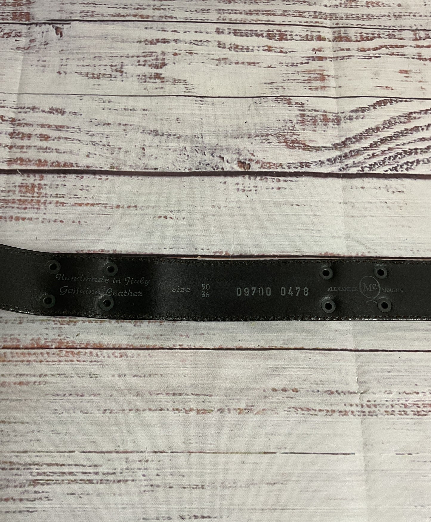 VTG Alexander McQueen Black Patent Leather Belt - Size 36