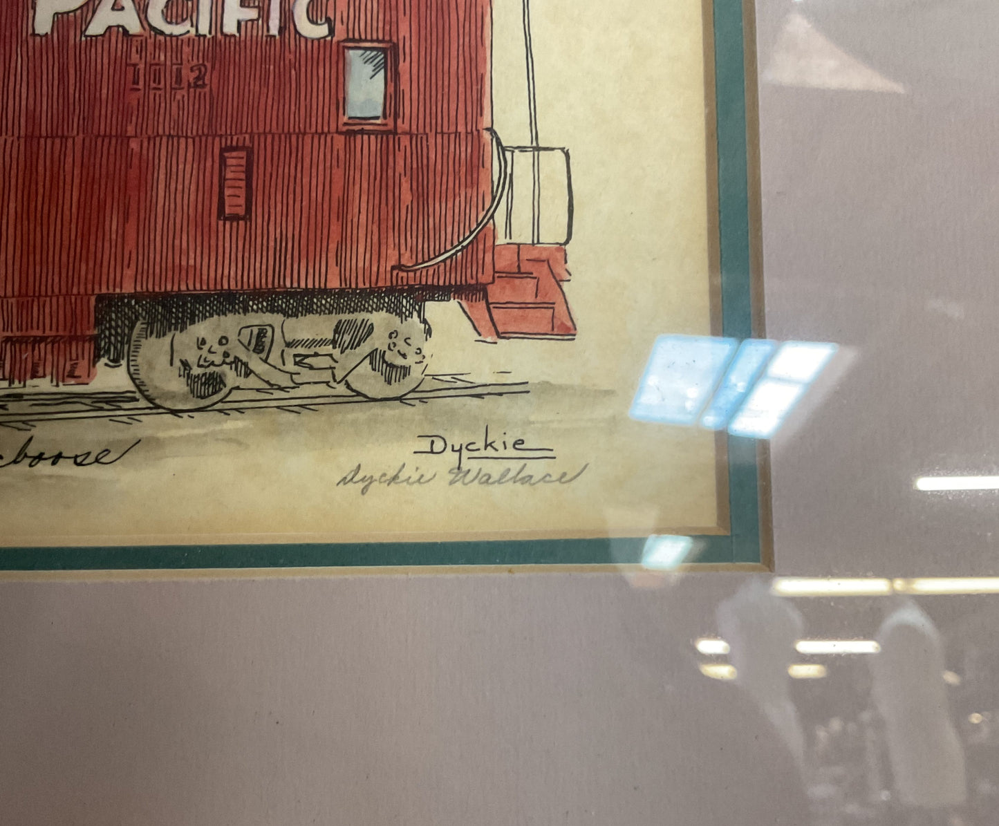 Dyckie Wallace Southern Pacific Caboose Artist Signed Watercolor Print 111 / 250