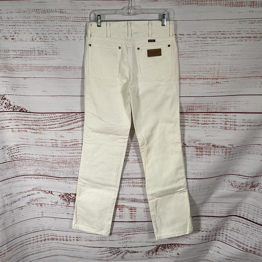 Wrangler Vintage 90s Cowboy Cut Slim Fit 936WHI Cream Denim Jeans - Size 30x32