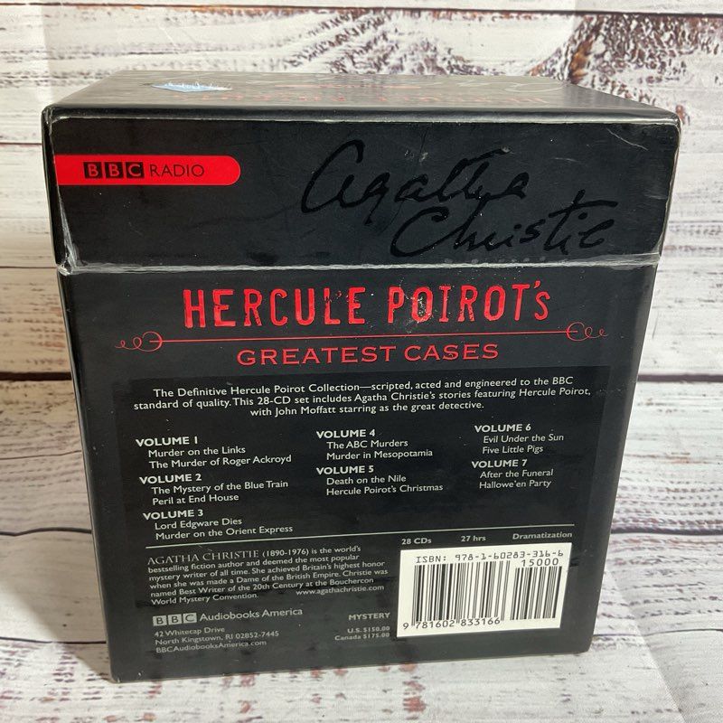 Hercule Poirot's Greatest Cases Set by Agatha Christie 14 Stories 28 CD Set