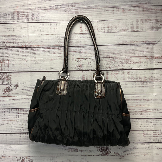 Brighton Black Gathered Nylon Tote Shoulder Bag Purse As-Is