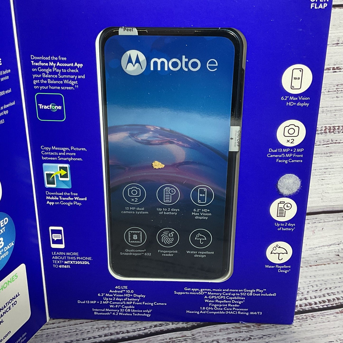 NEW SEALED TRACFONE Moto E No Contract 4G LTE Prepaid Smartphone