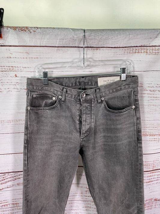 Rag & Bone Jeans Men's 31x30 Gray Fit 2 Slim Cotton Blend