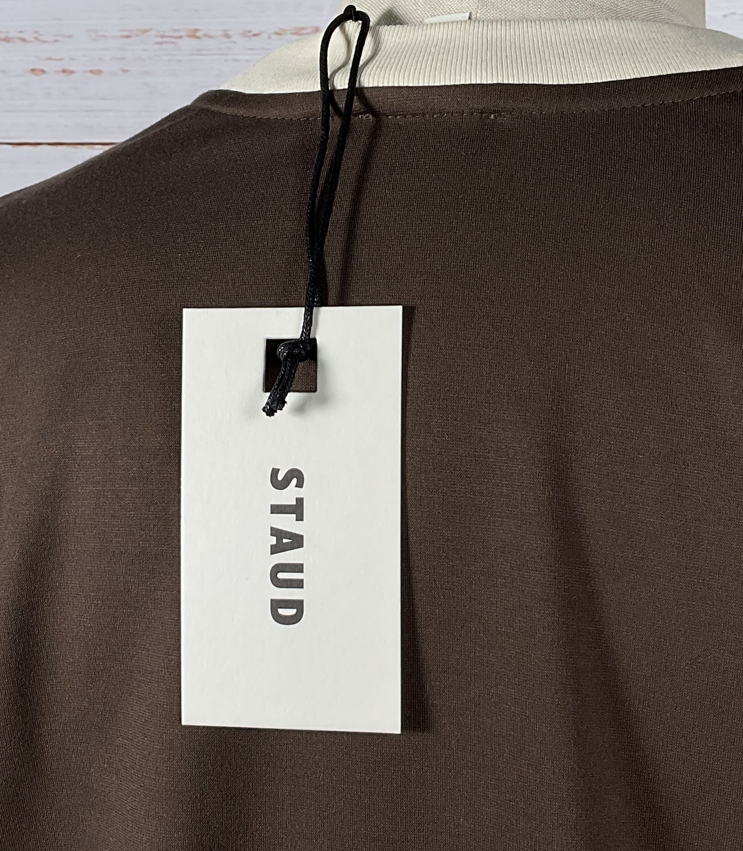 Staud Double Layer Logo Graphic T Shirt Cream Brown XS/S