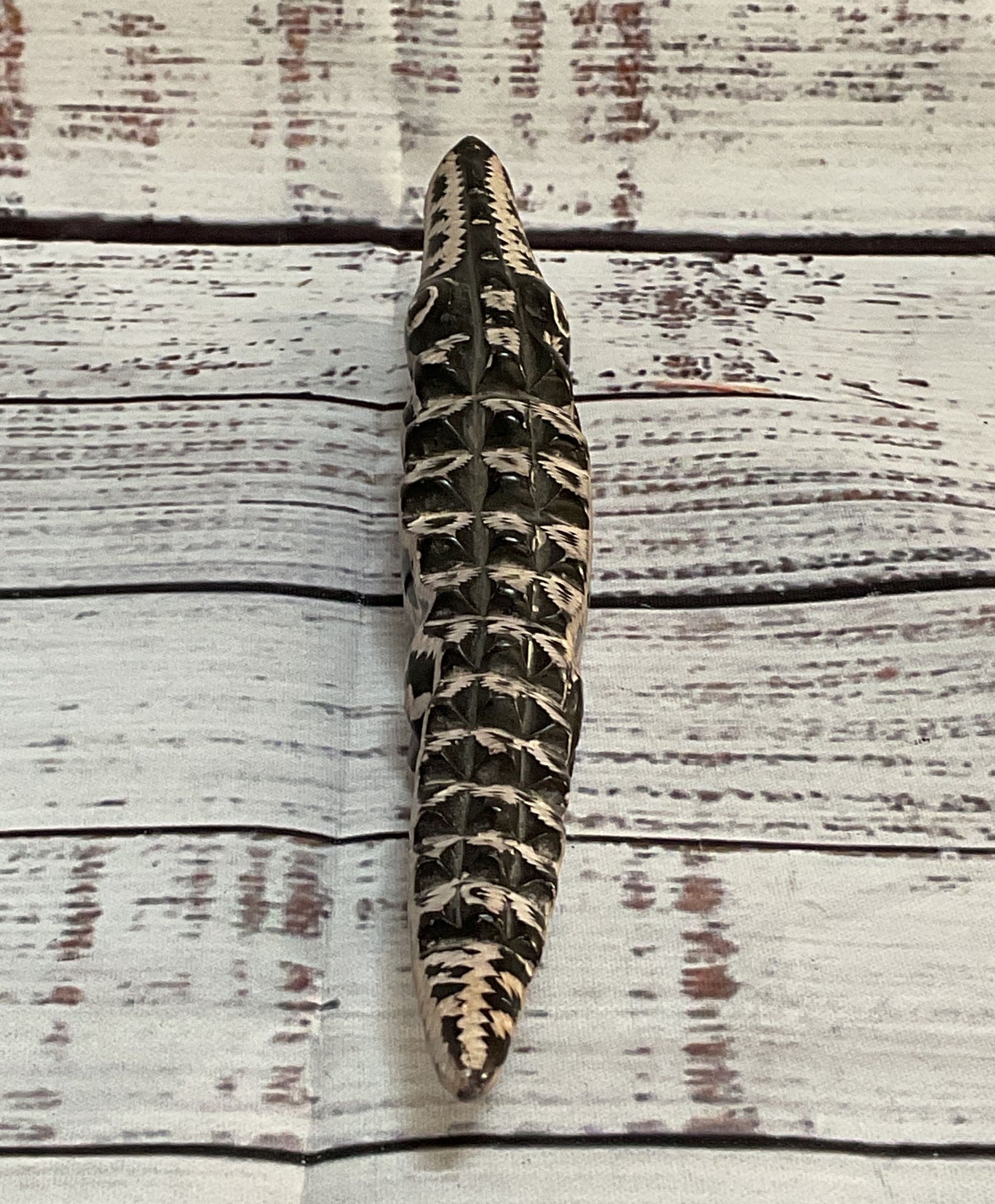 Vintage Soapstone Carved Alligator Figurine