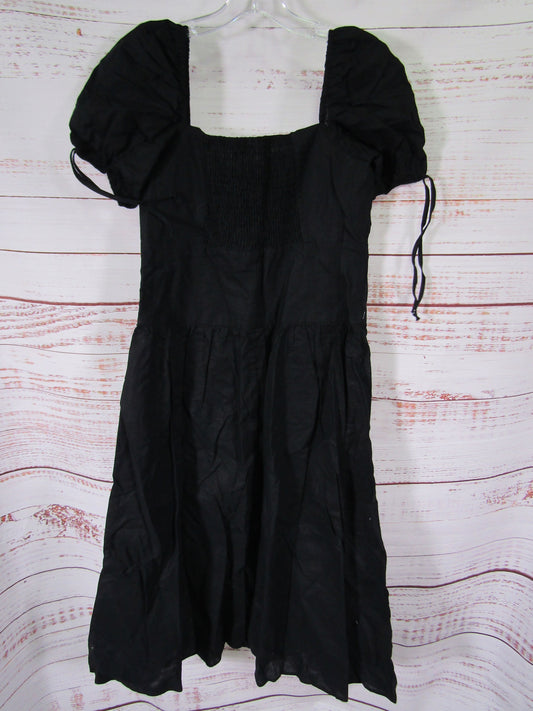 O.P.T Fallen Women's Black Square-Neck Short Sleeve Mini Dress Size XL