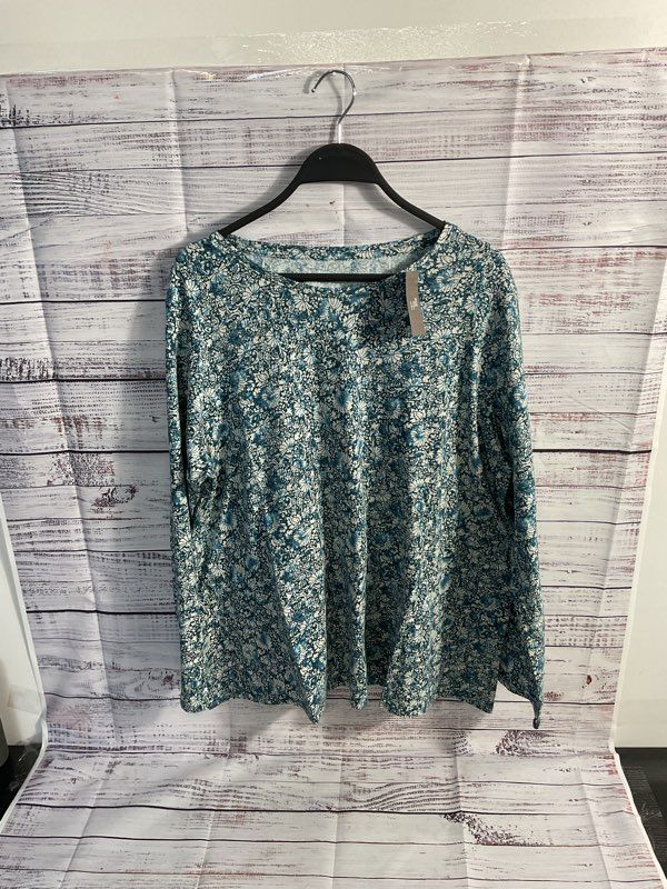 NWT Women's J Jill Sleep Floral Crew Neck Top Blouse Size XL