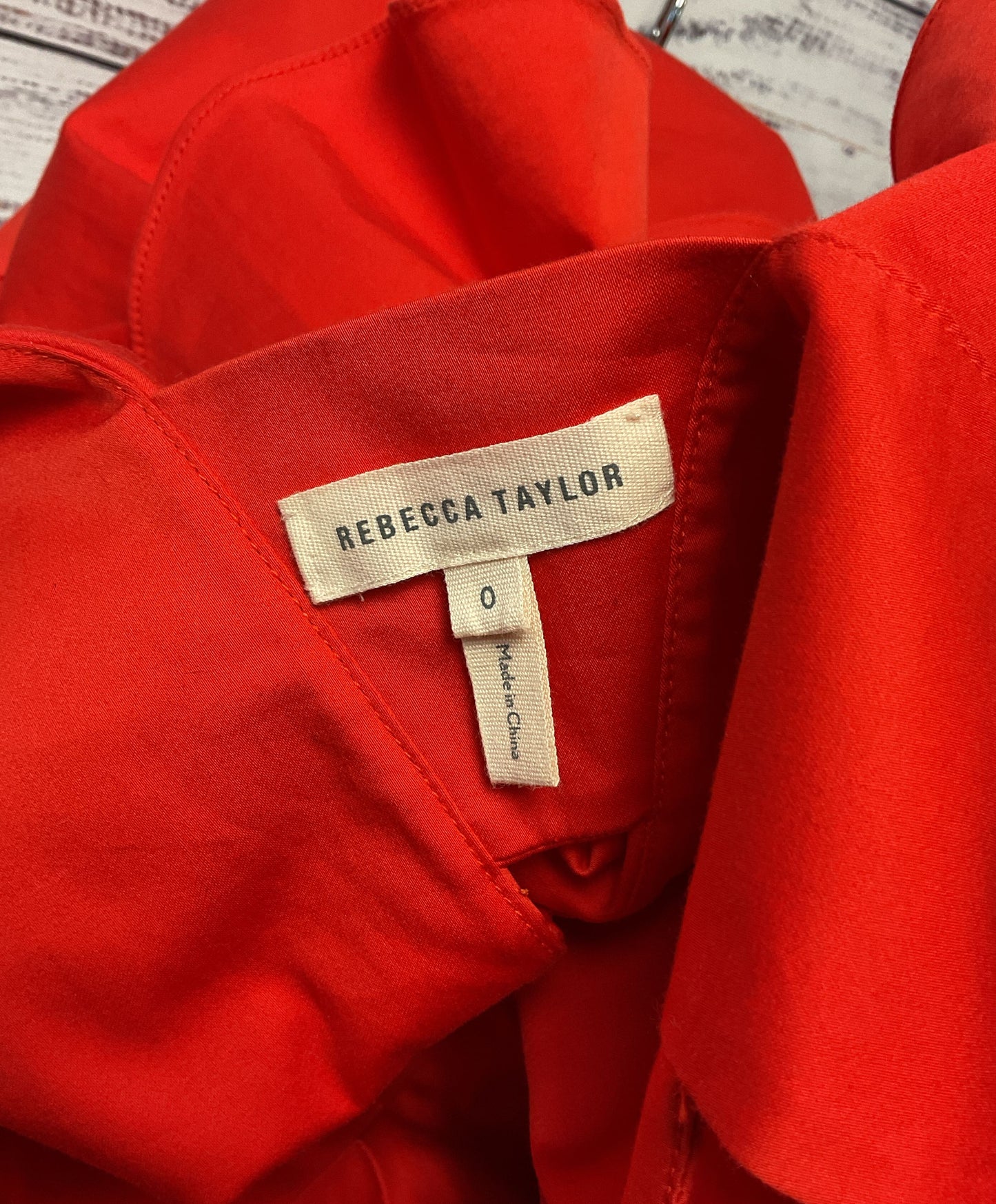 Rebecca Taylor Red Cotton Ruffle Short Dress - Size 0