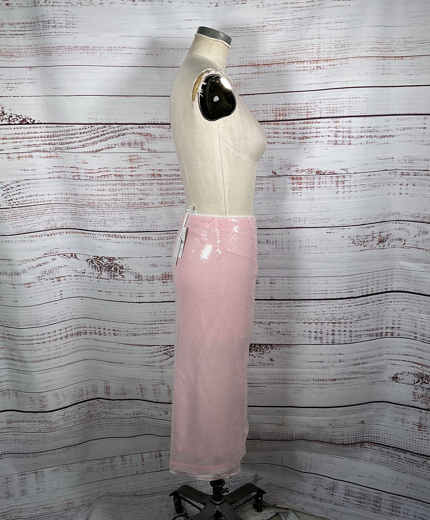 Pink Sequined Whimsy Fairy J. Crew Midi Skirt with Layered Slip - Size 4 NWT