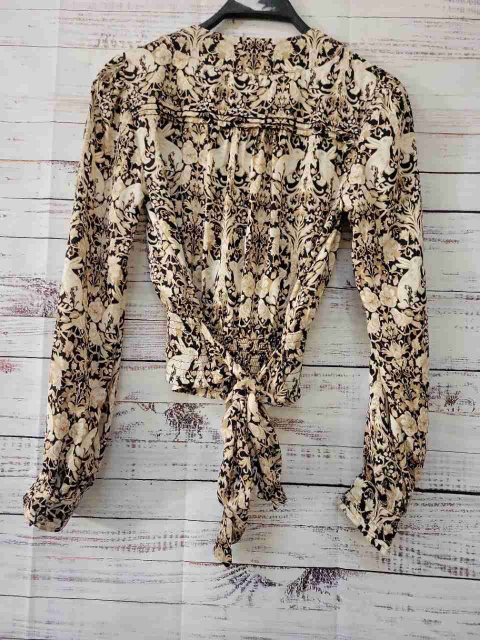 NWT Women's Anthropologie Beige/Black Top Size XXS
