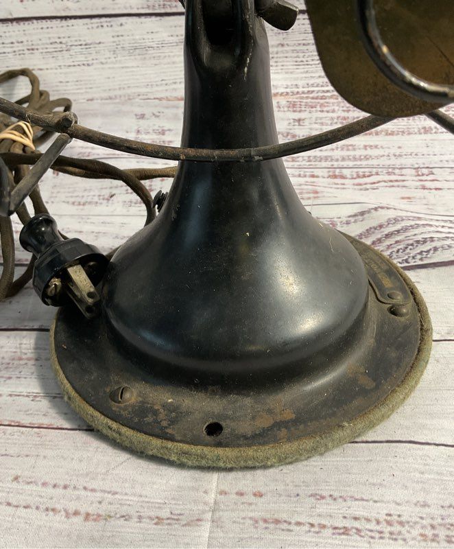 Vintage Sears Roebuck Cold Wave & Co Brass Blade Fan 14" For Parts/ AS IS