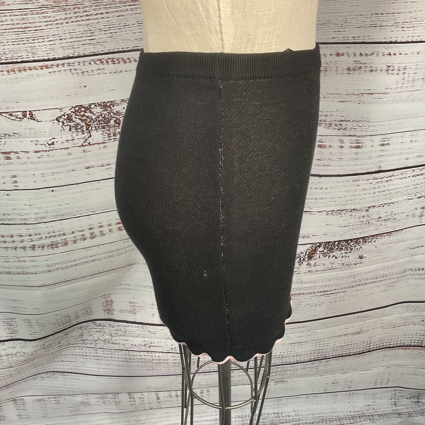 For Love and Lemons Black Knit Stretch Viscose Mini Skirt - Size S New