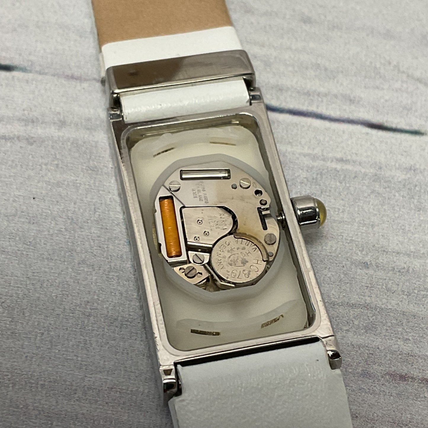 Nina Ricci Tone Analog Quartz Ladies Wristwatch White Leather Band Parts Repair