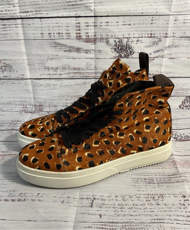 Women's Intentionally Blank Brown Cheetah High Top Sneakers Size 42 11.5-12 US