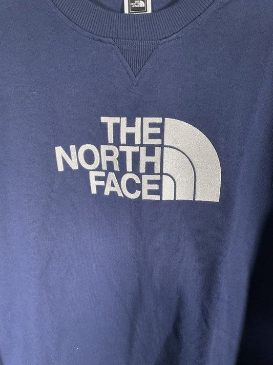 The North Face Drew Peak Crew Neck Sweatshirt Men's Blue Logo Size L
