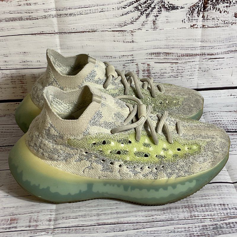 ADIDAS Yeezy Boost 350 V2 White/Green Women's Sneakers- SZ 5