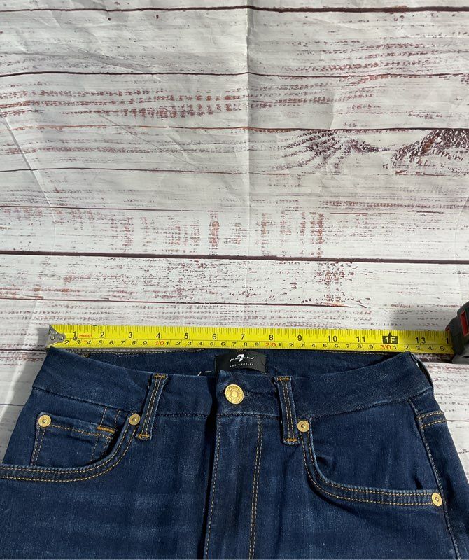 7 For All Mankind High Waist Ankle Skinny Jeans Blue Size 25 Women's