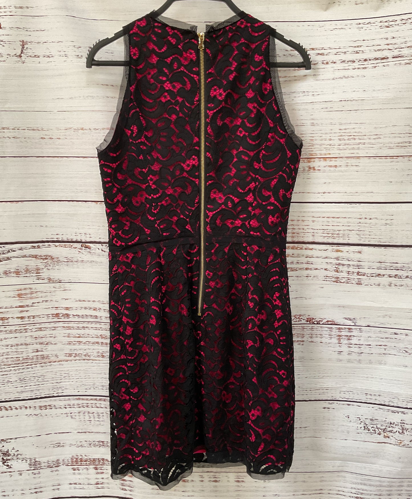 Milly Women's Black & Pink Lace Sheath Dress Size 8