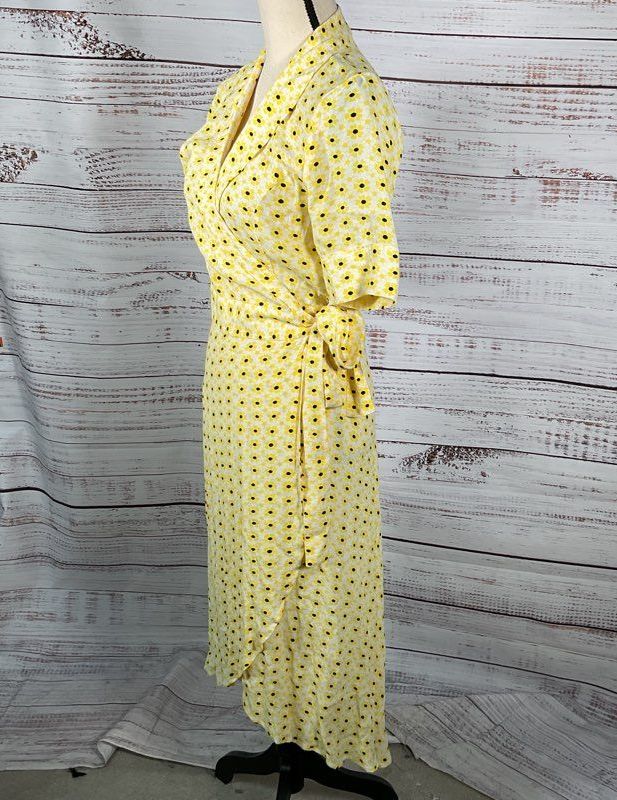 NWT GANNI Women's Maize Wrap Crepe Dress- SZ 36