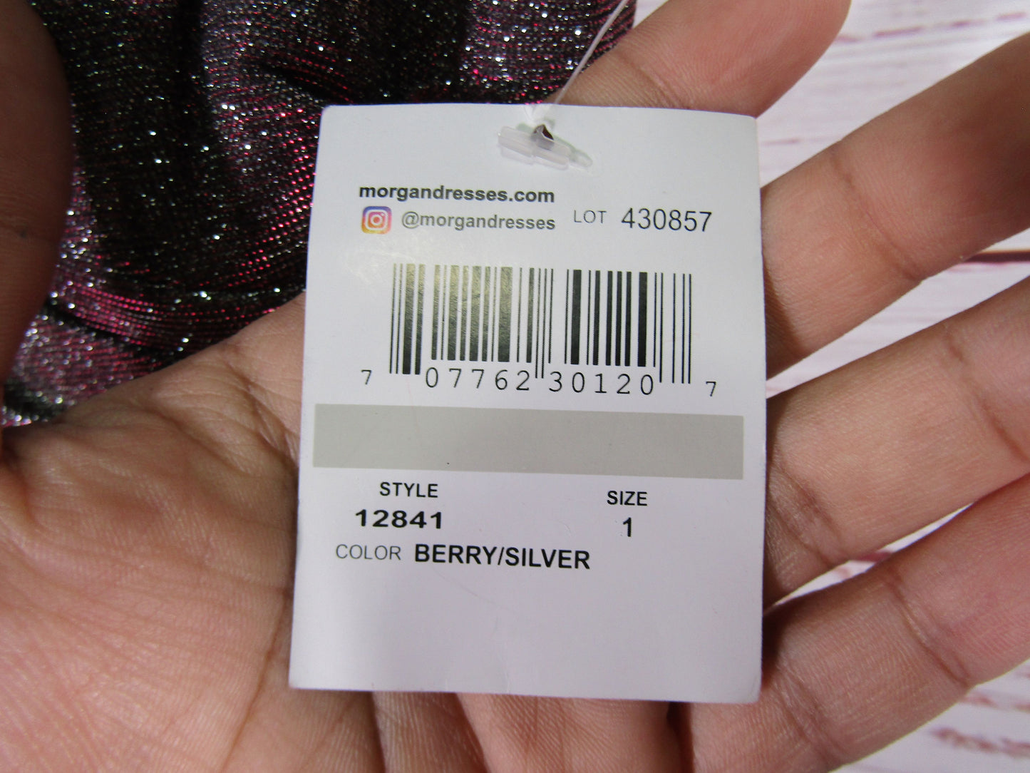 Morgan & Co. Women's Berry Silver Evening Dress Size 1