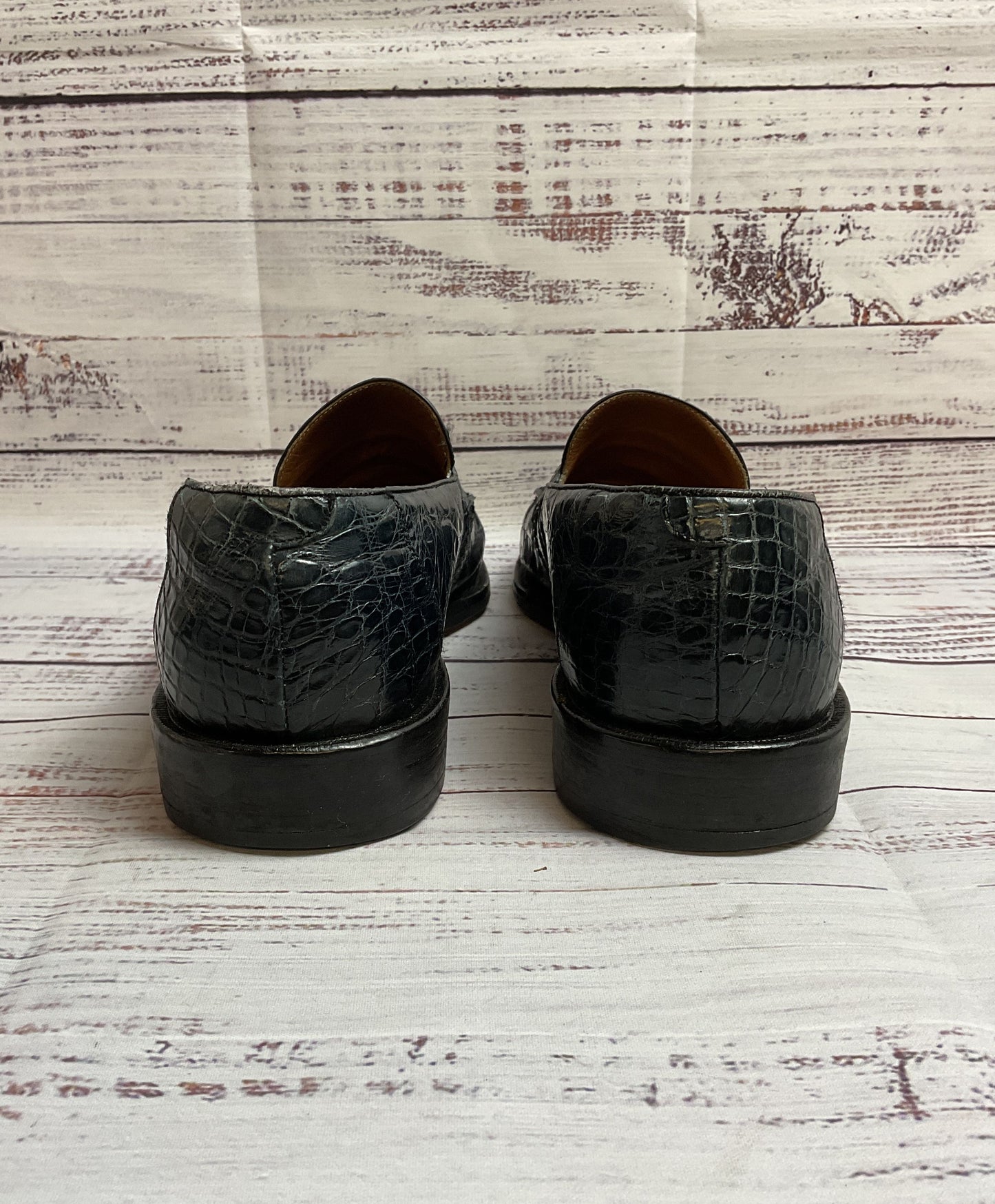 Mezlan Platinum Trepuzzi Black Leather Slip-On Loafer- Men's size 11