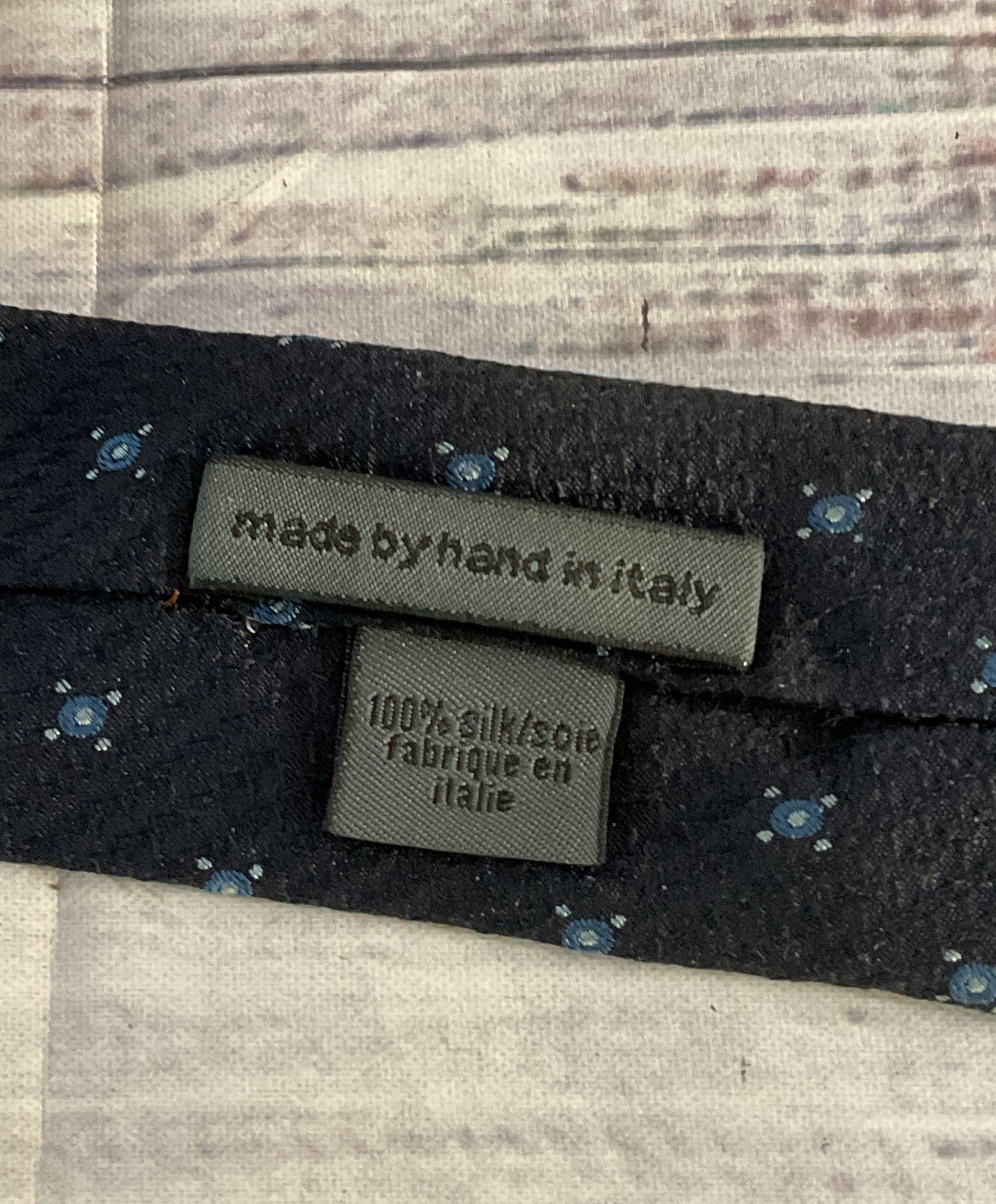 John Varvatos Spotted Pattern Tie Navy Blue