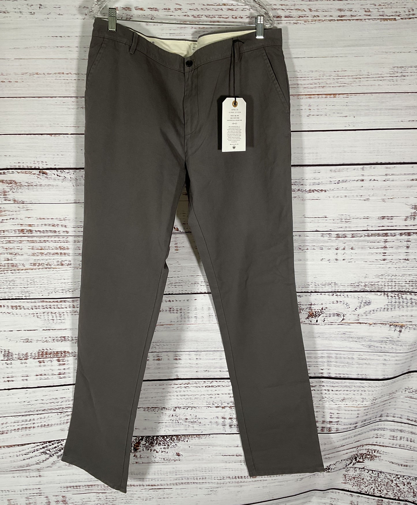 NWT Men's Apolis Global Citizen Gray Chino Pants Size 38