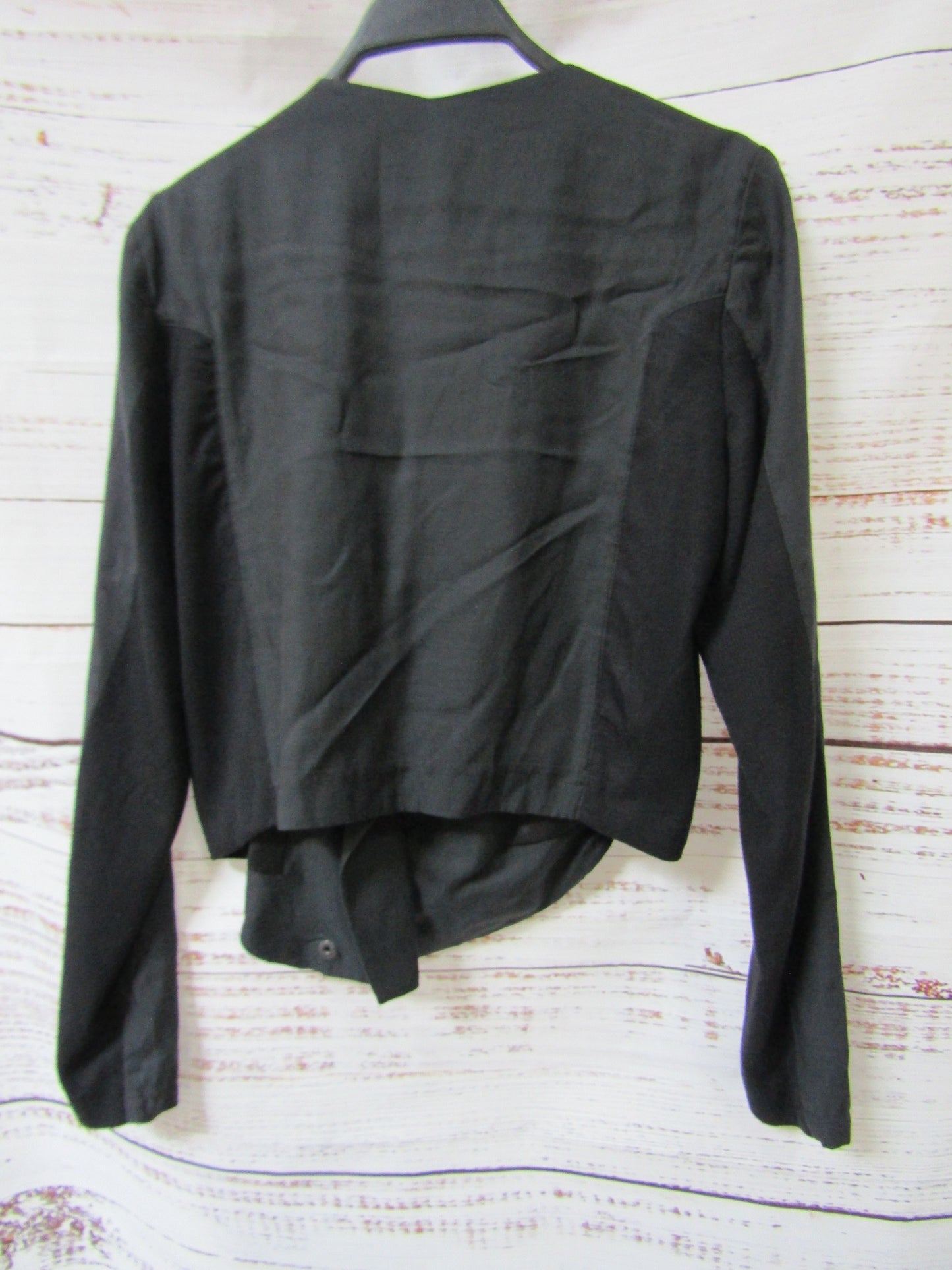 Helmut Lang Women's Black Cotton Blend Moto Jacket Size S