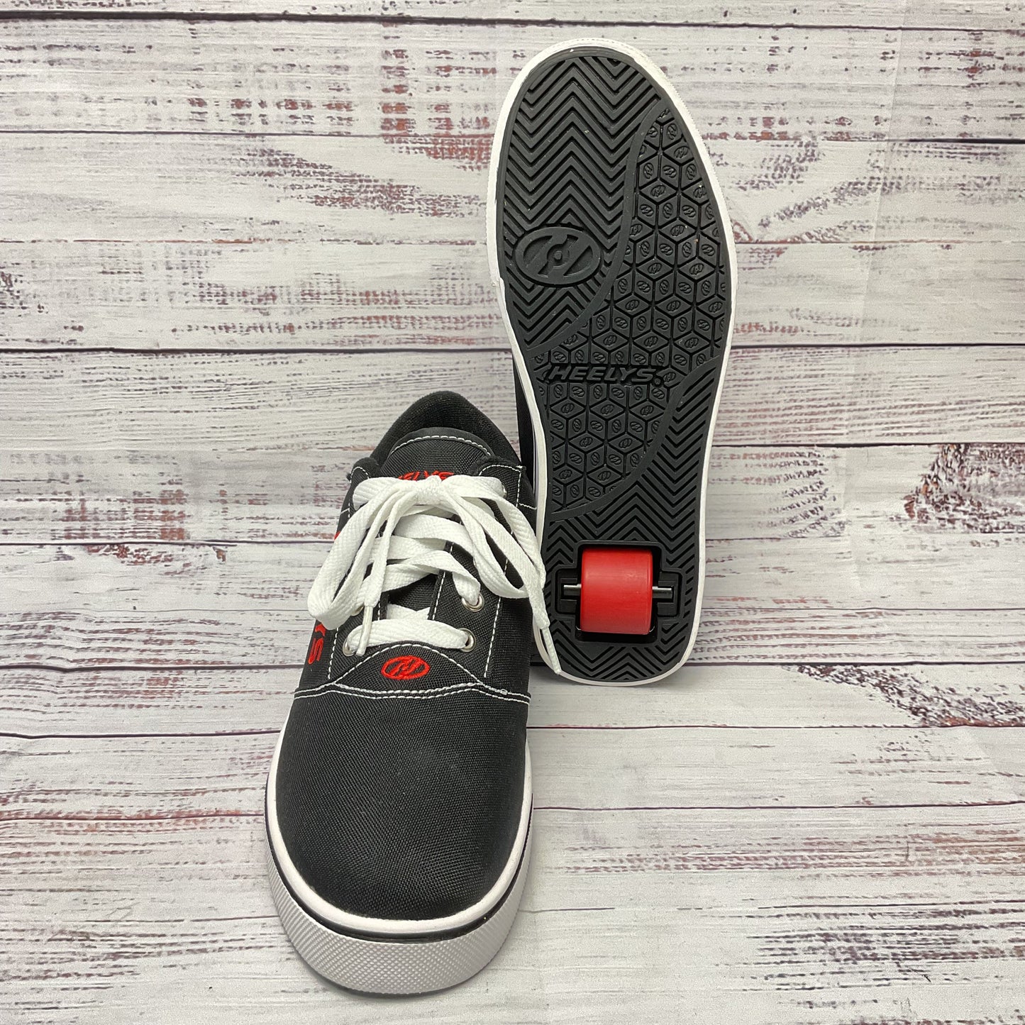 Heelys Black Red Heel Skate Wheel Sneaker Casual Shoe Men Size 7 New