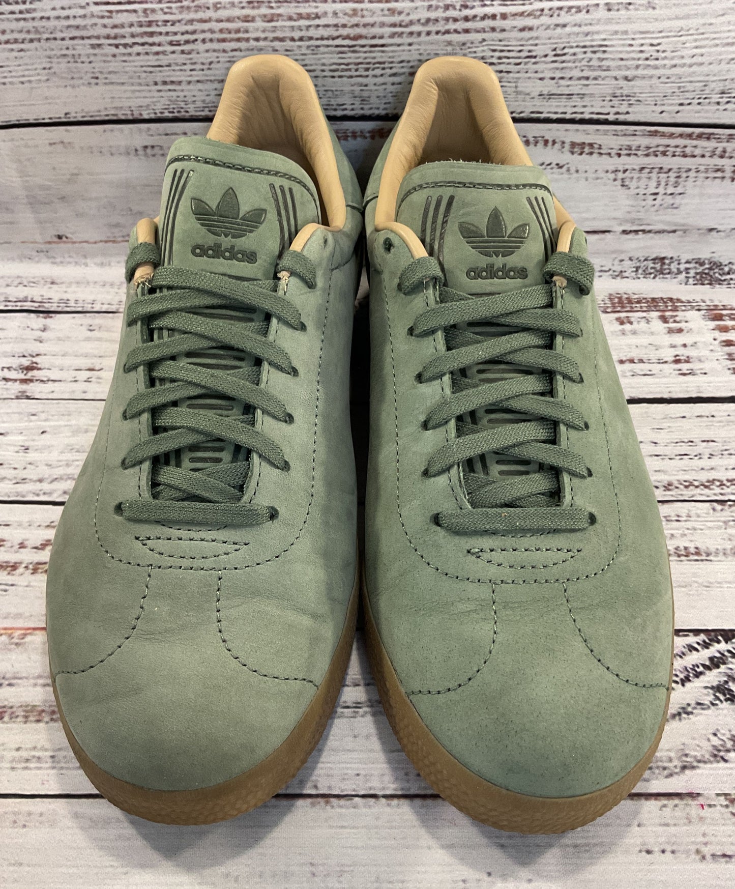 Adidas Gazelle Decon Men's Taupe Green Suede Low Top Sneakers Size 5.5 CG3705