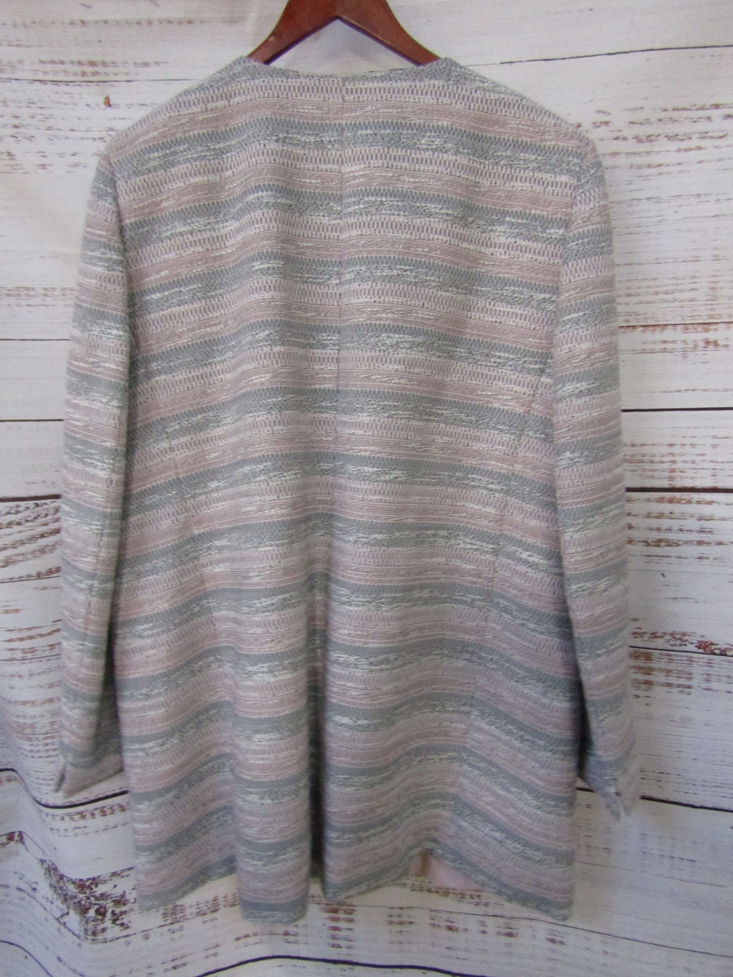 Tahari Arthur S. Levine Women's Pink Gray Tweed Open Jacket Size 18