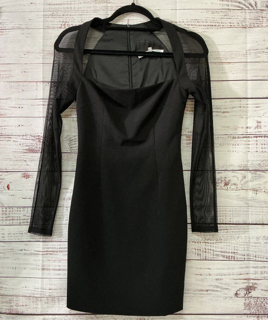 Women's Bianca and Bridgett Black Sheath Dress with Sheer Sleeves Size 6