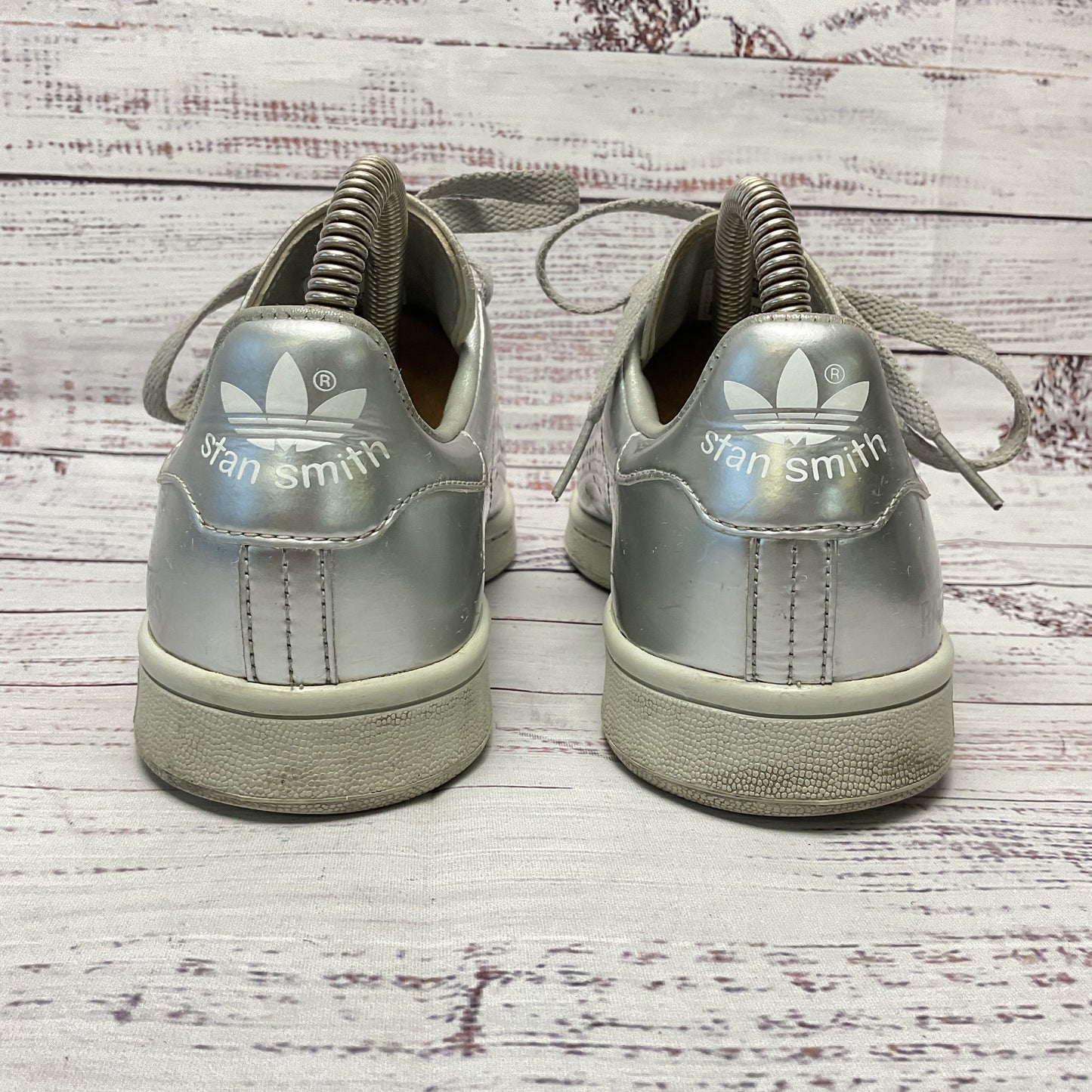 adidas RAF Simons x Stan Smith Silver Sneaker Athletic Shoe Teens Size 5.5