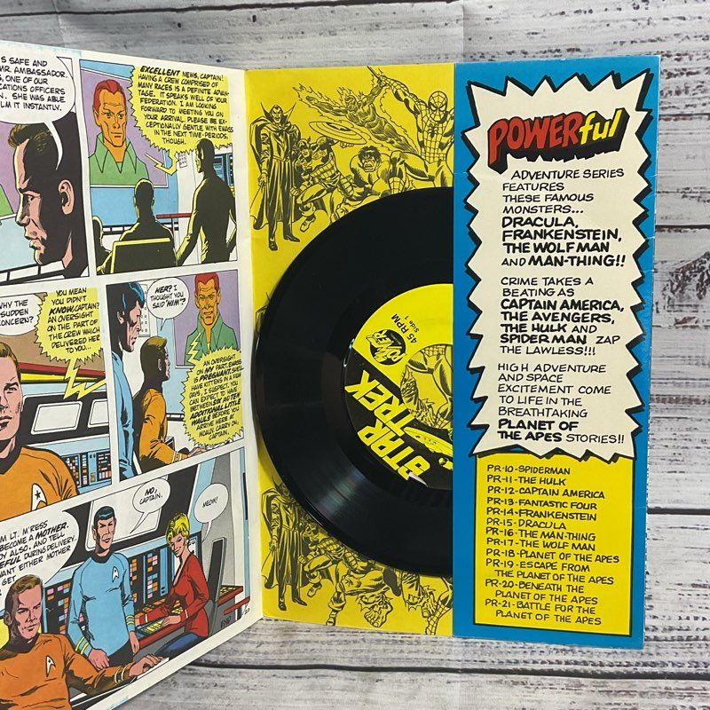 VTG 1975 Star Trek Passage To Moauv Power Records Sci Fi Comic Book & Record Set