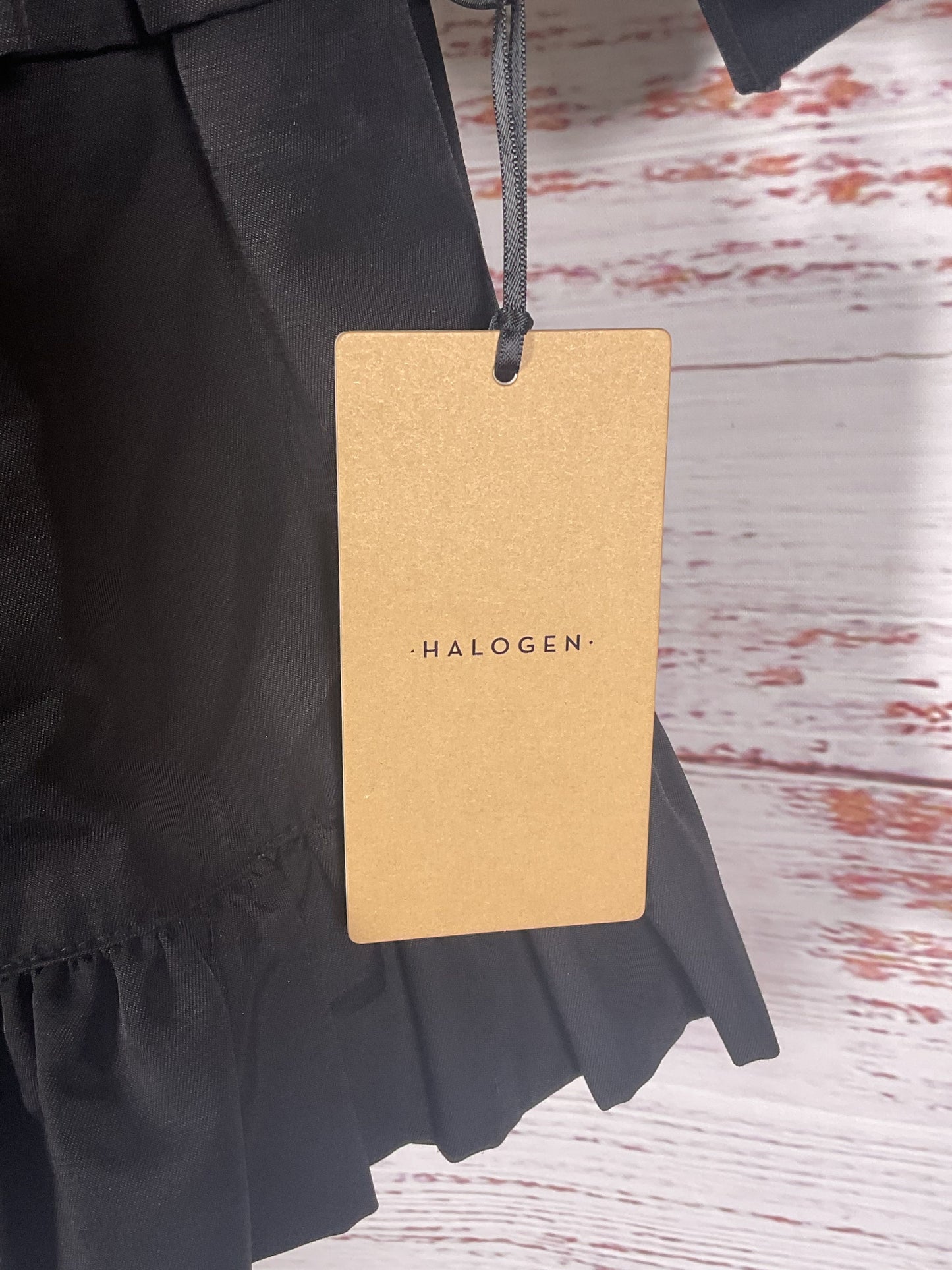 Halogen Black Front Zip Ruffle Blouse NWT - Size S