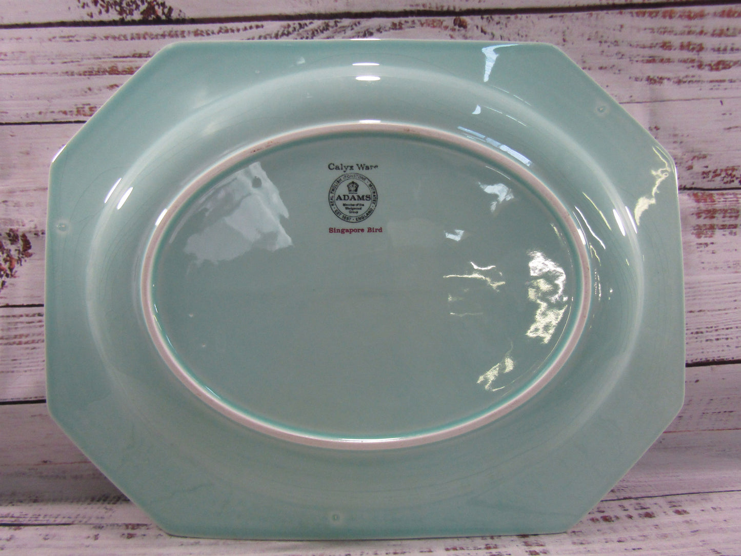 Adams Singapore Bird Floral Bird Motif Ironstone Serving Platter Made in England