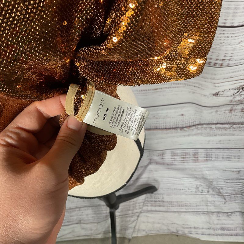 NWT Momoni Iora Bronze Sequin T-shirt - Size 0 US/38 IT MSRP $365
